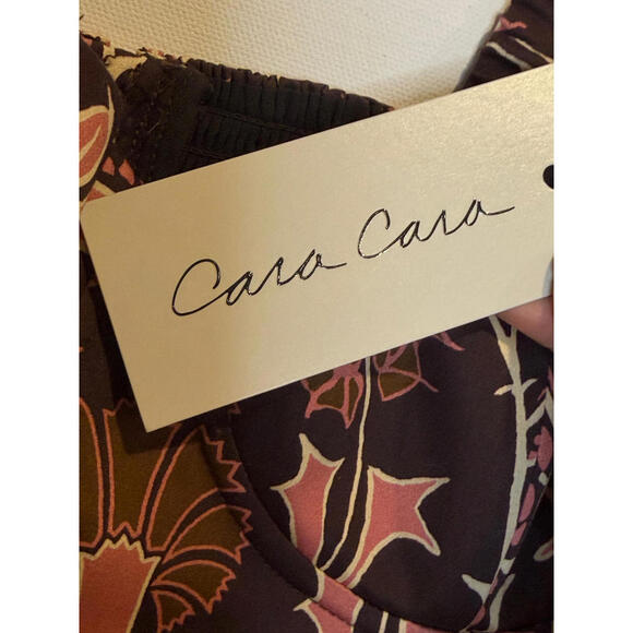 NWT Cara Cara Claudine Top Arcada Chocolate Brown Floral Bustier Cotton Size 0 - Picture 6 of 7